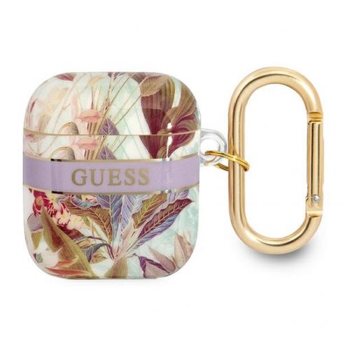 Guess Flower – Futrola za Airpods 1/2 gen (ljubičasta)