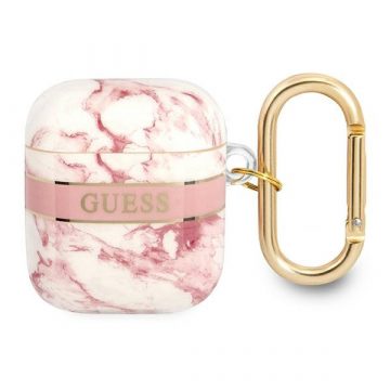 Guess Marble Strap - Futrola za Airpods 1/2 gen (roza)