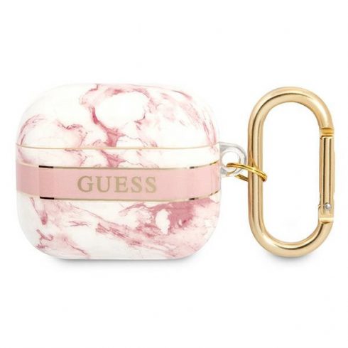 Guess Marble Strap - navlaka za Airpods 3 (roza)