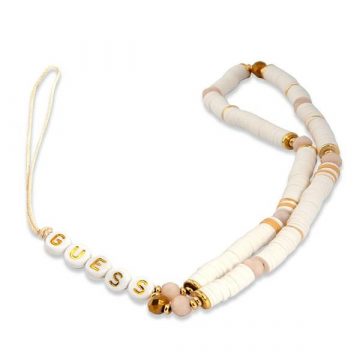 Guess Phone Strap Beads Heishi White