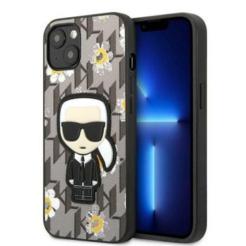   Karl Lagerfeld Iconic Karl Flower - maska ​​za iPhone 13 Mini (siva)