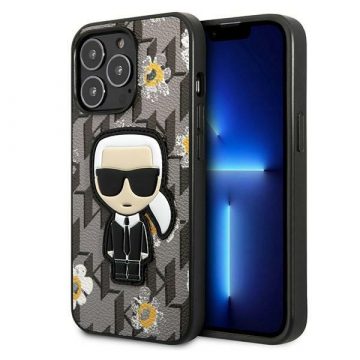   Karl Lagerfeld Iconic Karl Flower - maska ​​za iPhone 13 Pro (siva)