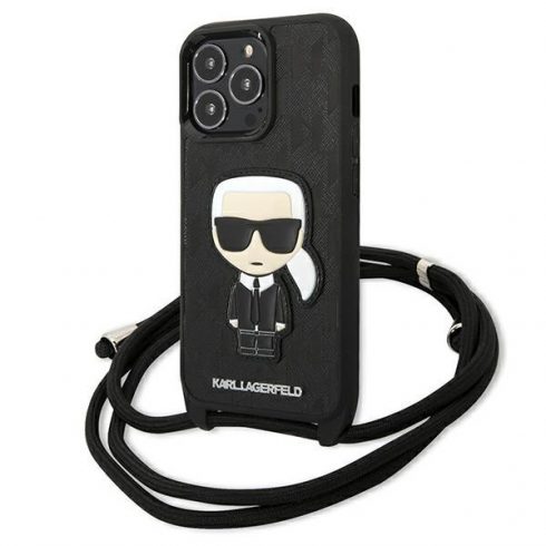 Karl Lagerfeld kožni Monogram Patch i Cord Iconik - maska ​​za iPhone 13 Pro