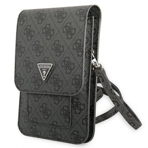 Guess Wallet 4G torba za telefon s trokutastim logotipom (crna)