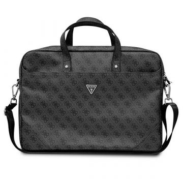   Računalna torba Guess Saffiano 4G Triangle Logo - torba za prijenosno računalo 15 ”/16" (crna)