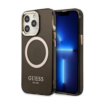   Guess Gold Outline Translucent MagSafe - maska ​​za iPhone 13 Pro (crna)