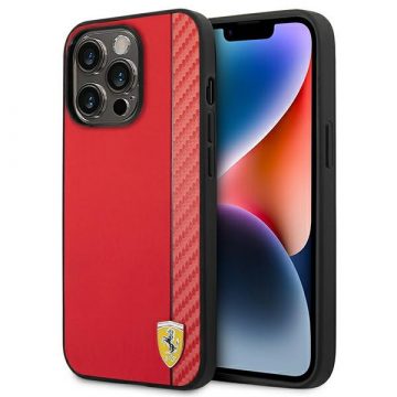 Ferrari Carbon - maska ​​za iPhone 14 Pro (crvena)