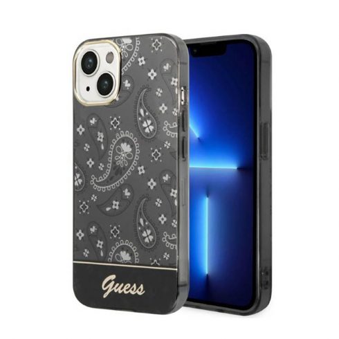 Guess Bandana Paisley - Maska za iPhone 14 Plus (crna)