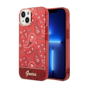 Guess Bandana Paisley - Maska za iPhone 14 Plus (crvena)