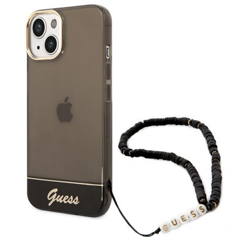 Guess Translucent Pearl Strap - Case za iPhone 14 Plus (crna)