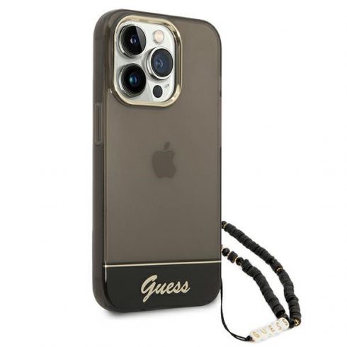 Guess Translucent Pearl Strap - Case za iPhone 14 Pro (crna)