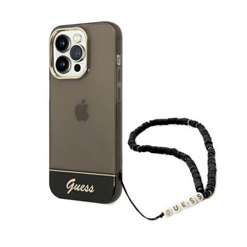 Guess Translucent Pearl Strap - Case za iPhone 14 Pro Max (crna)