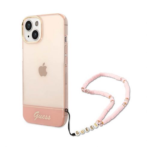 Guess Translucent Pearl Strap - Case za iPhone 14 Plus (roza)