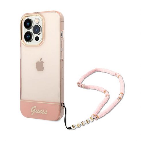 Guess Translucent Pearl Strap - Case za iPhone 14 Pro (roza)