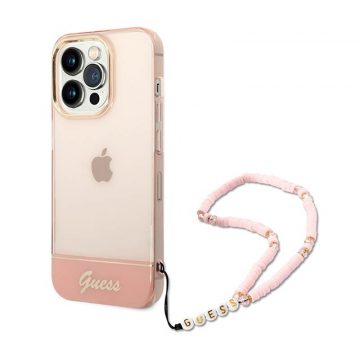   Guess Translucent Pearl Strap - maska ​​za iPhone 14 Pro Max (roza)