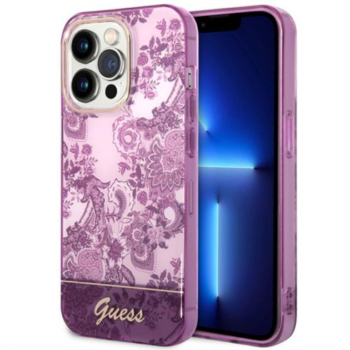 Guess Porcelain Collection - Maska za iPhone 14 Pro Max (Fuchsia)