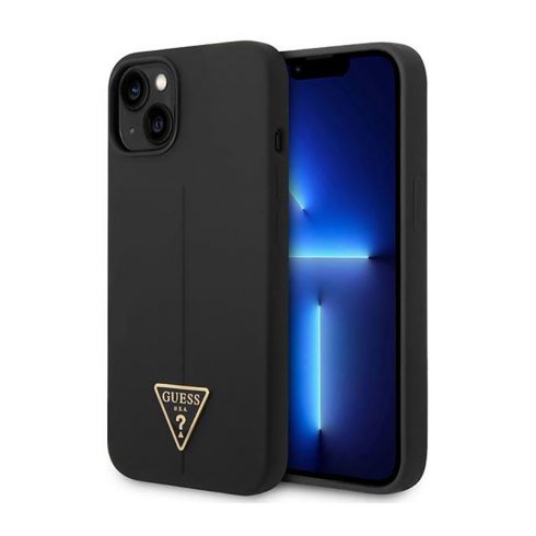 Guess Silicone Triangle Logo - Maska za iPhone 14 Plus (crna)