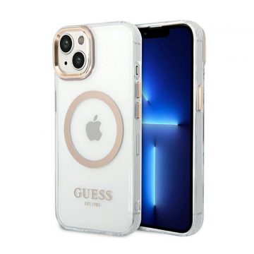   Guess Metal Outline MagSafe - Futrola za iPhone 14 (prozirna)