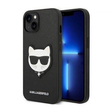   Karl Lagerfeld Saffiano Choupette Head Patch Case - maska ​​za iPhone 14 Plus (crna)