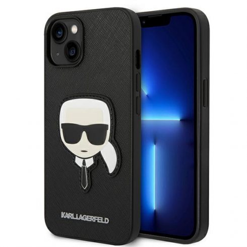 Karl Lagerfeld Saffiano Karl Head Patch Case iPhone 14 Plus (crna)