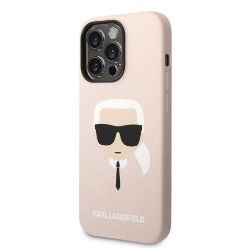 Karl Lagerfeld Silikonska Ikonik Karl's Head MagSafe - Maska za iPhone 14 Pro (roza)