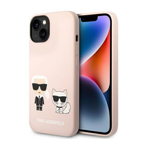 Karl Lagerfeld tekući silikon Karl & Choupette MagSafe - maska ​​za iPhone 14 Plus (roza)