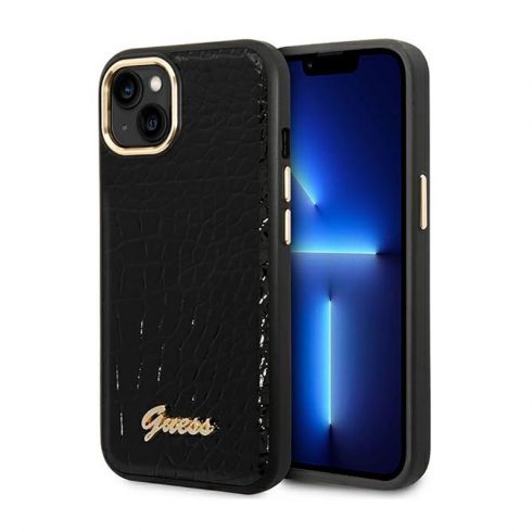 Guess Croco kolekcija - Maska za iPhone 14 Plus (crna)