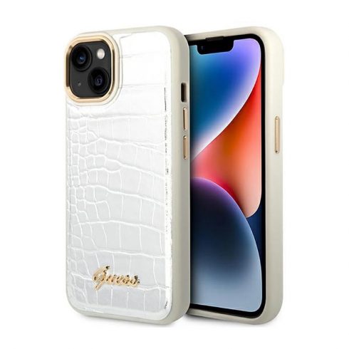 Guess Croco kolekcija - Maska za iPhone 14 Plus (srebrna)