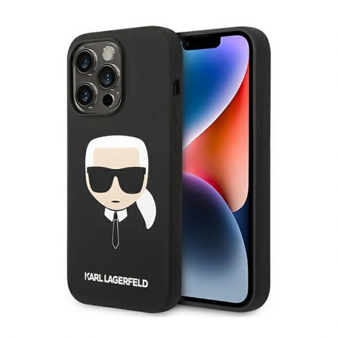 Karl Lagerfeld Silikonska Ikonik Karls Head - Maska za iPhone 14 Pro Max (crna)