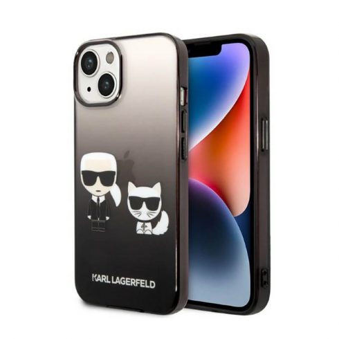 Karl Lagerfeld Gradient Ikonik Karl & Choupette - maska ​​za iPhone 14 Plus (crna)