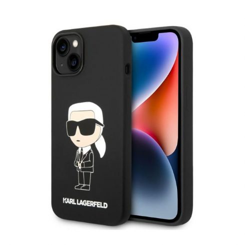 Karl Lagerfeld Silikonska NFT Ikonik - Maska za iPhone 14 Plus (crna)