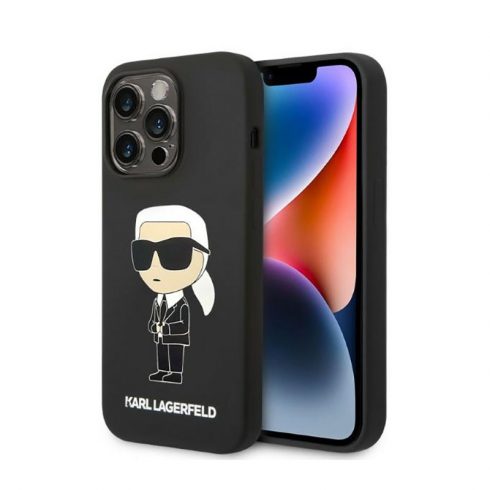 Karl Lagerfeld Silikonska NFT Ikonik - Maska za iPhone 14 Pro (crna)