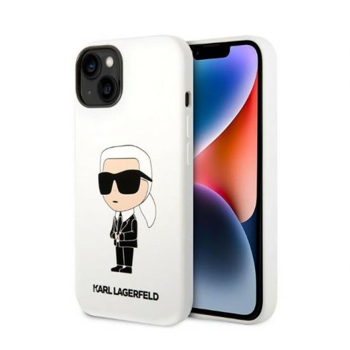 Karl Lagerfeld Silikonska NFT Ikonik - Maska za iPhone 14 (Bijela)