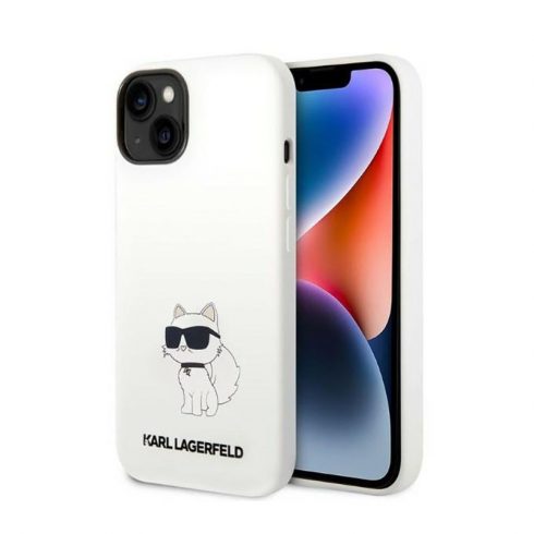 Karl Lagerfeld Silikonska NFT Choupette - maska ​​za iPhone 14 Plus (bijela)