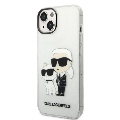 Karl Lagerfeld IML Glitter NFT Karl & Choupette - Futrola za iPhone 14 Plus (prozirna)