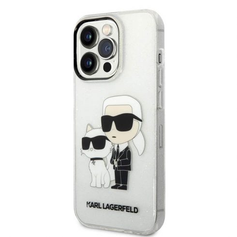 Karl Lagerfeld IML Glitter NFT Karl & Choupette - Futrola za iPhone 14 Pro (prozirna)