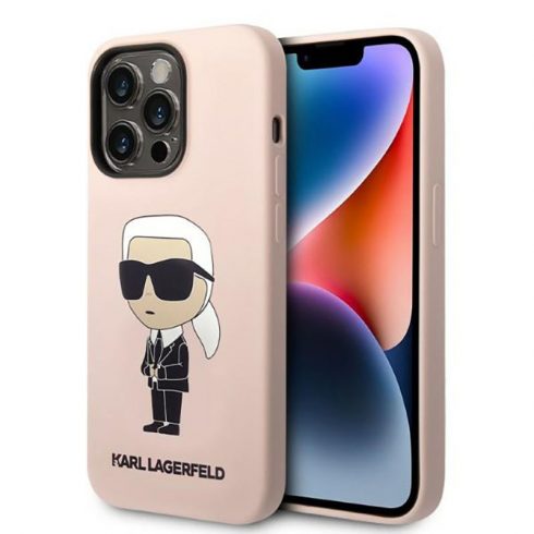 Karl Lagerfeld Silikonska NFT Ikonik MagSafe - Maska za iPhone 14 Pro (roza)