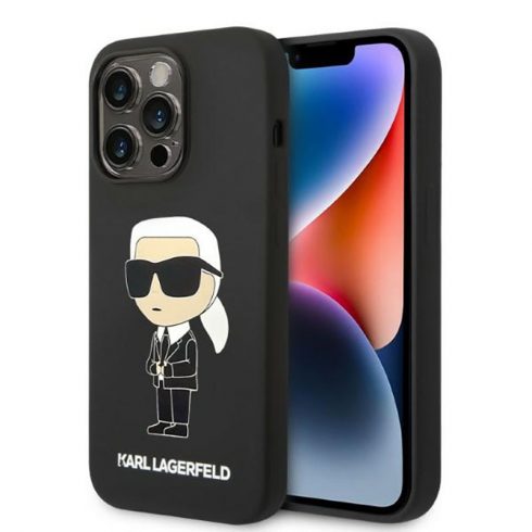 Karl Lagerfeld Silikonska NFT Ikonik MagSafe - Maska za iPhone 14 Pro (crna)