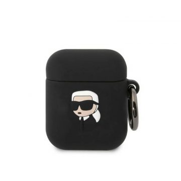   Karl Lagerfeld Silikonska NFT Karl Head 3D - AirPods 1/2 gen futrola (crna)