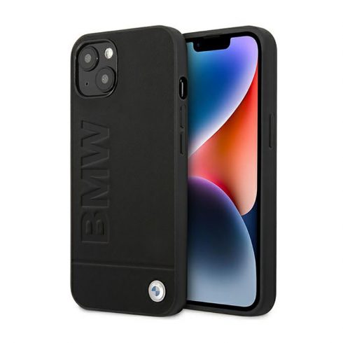 BMW kožna Hot Stamp - maska ​​za iPhone 14 (crna)