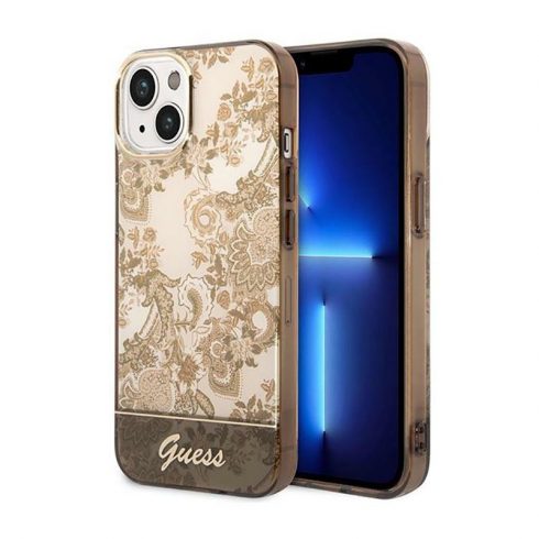 Guess Porcelain Collection - Maska za iPhone 14 (oker)