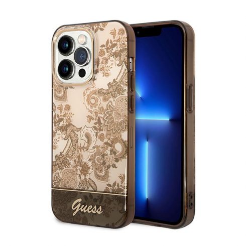 Guess Porcelain Collection - Maska za iPhone 14 Pro (oker)