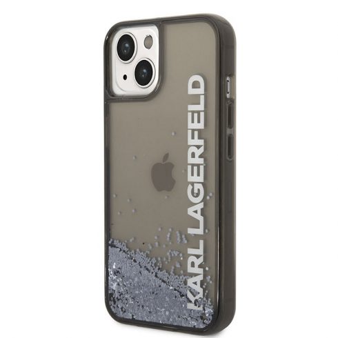 Karl Lagerfeld Liquid Glitter Translucent Elongated Logo Case - Case za iPhone 14 Plus (crna)