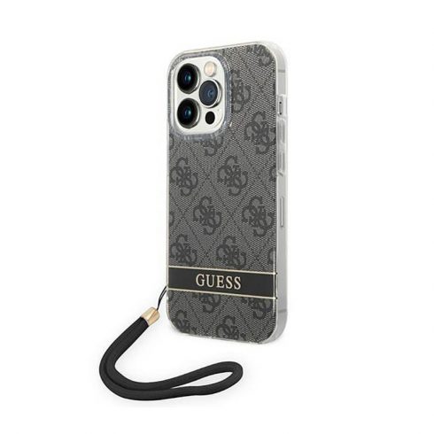 Guess 4G Print Cord - Futrola za iPhone 14 Pro Max (crna)