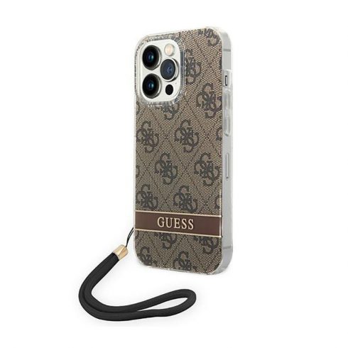 Guess 4G Print Cord - Futrola za iPhone 14 Pro (smeđa)