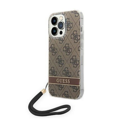 Guess 4G Print Cord - Futrola za iPhone 14 Pro Max (smeđa)