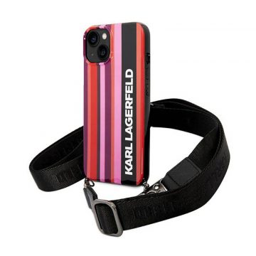   Karl Lagerfeld Color Stripes Strap - Case za iPhone 14 (roza)