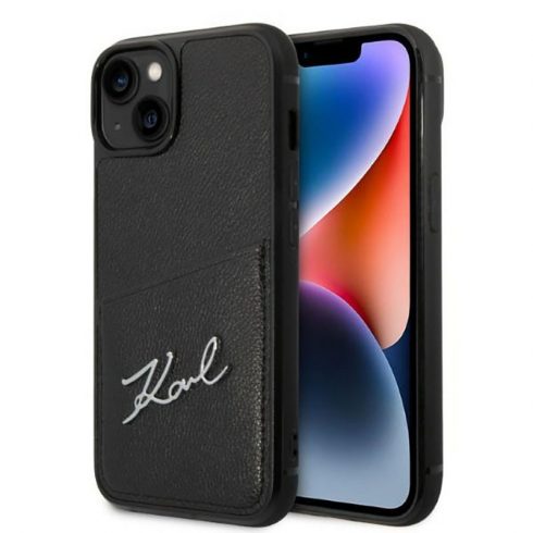 Karl Lagerfeld Signature Logo Card Slot - Case za iPhone 14 Plus (crna)