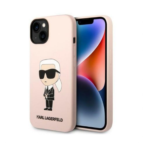 Karl Lagerfeld Silikonska NFT Ikonik - Maska za iPhone 14 Plus (roza)