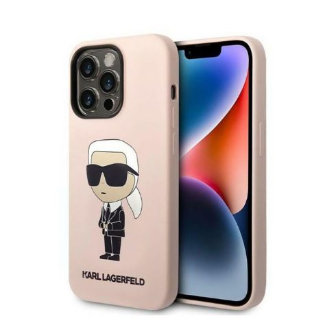 Karl Lagerfeld Silikonska NFT Ikonik - Maska za iPhone 14 Pro (roza)